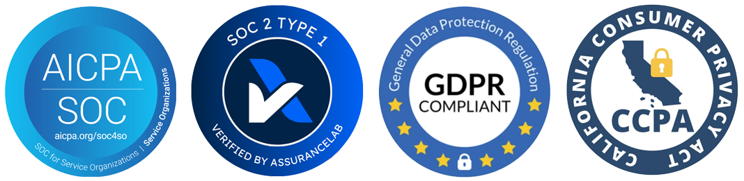 SOC 2, GDPR, CCPA badges